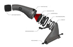 A side wide view of Eventuri Carbon Intake System for Mini Cooper S / JCW (F6X) 2024+ with labelled part names with white background