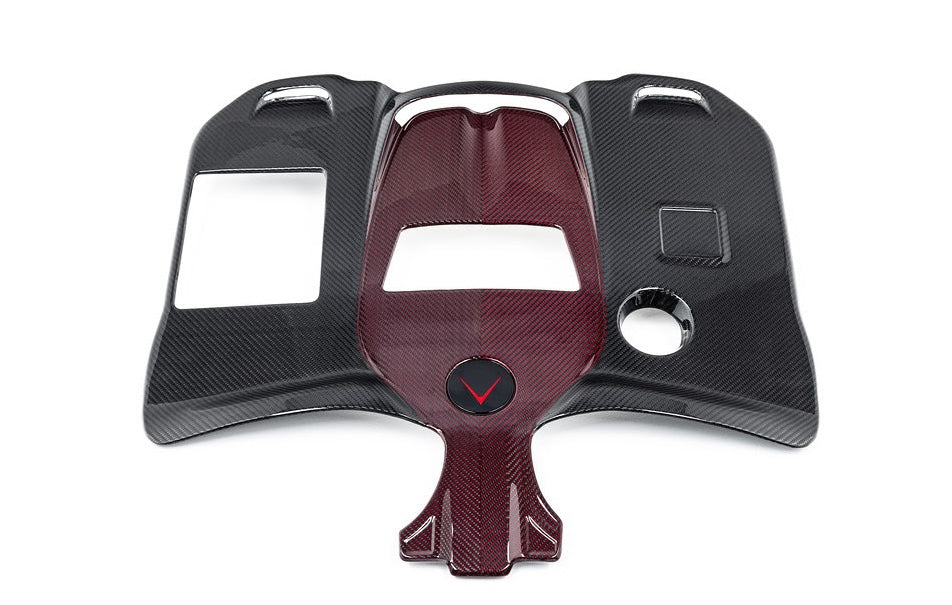 A top wide view of the cover of the Eventuri Carbon Intake System for Mercedes G63 AMG 2019-2025 on a white background