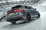 Rear view of an Audi RS Q8 facelift with the Urban carbon diffuser and rear wing