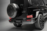 Close-up of the Urban UA Icon carbon spare wheel carrier cover on a Mercedes-AMG G63 W465