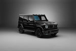 Black Mercedes-AMG G63 W465 with the Urban carbon fiber Aero Kit, front three-quarter view