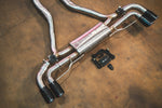 Complete Valvetronic Designs BMW X5 and X6 valved exhaust with controller and carbon fiber tips