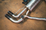 Valvetronic Designs stainless steel rear muffler, electronic exhaust valve, and carbon fiber tips
