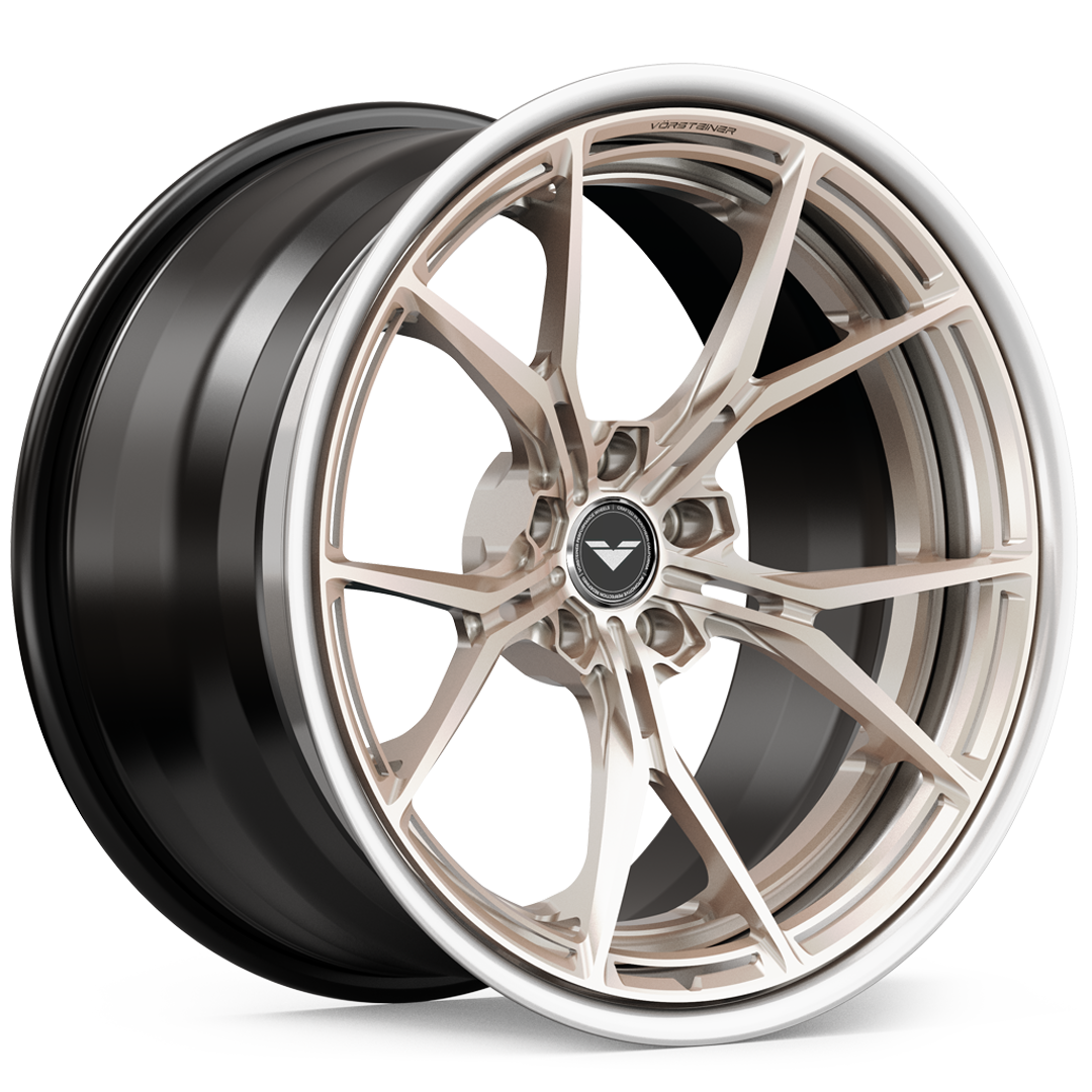 Vorsteiner FR-Aero 305 wheel in a silver finish, angled view, alternate