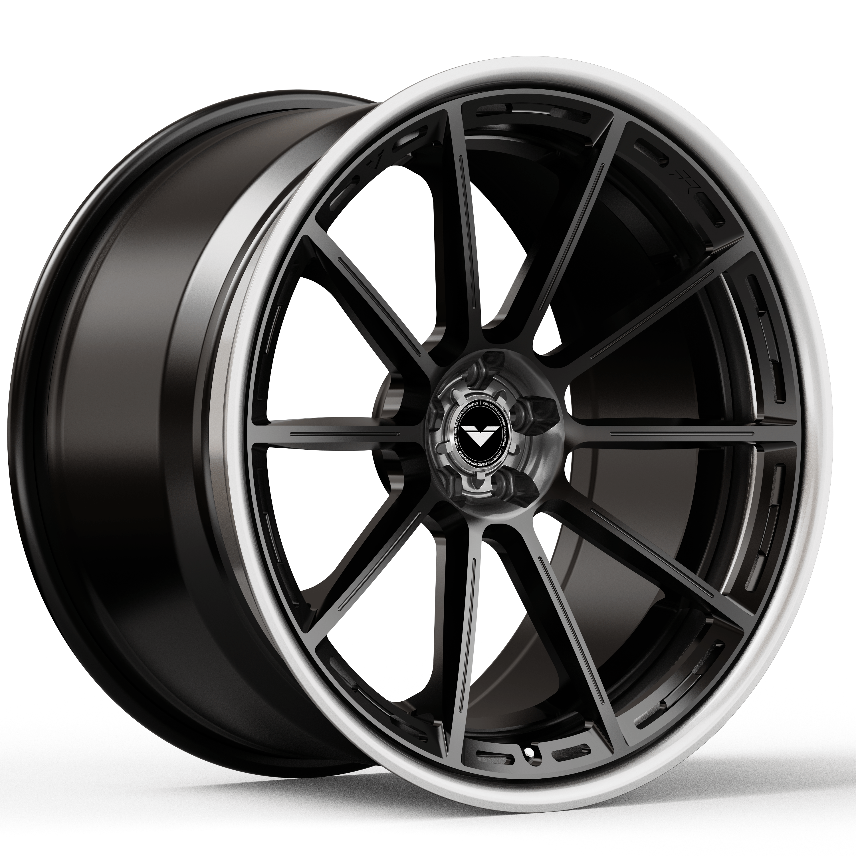 Vorsteiner FR-Aero 310 wheel in a black finish, angled view