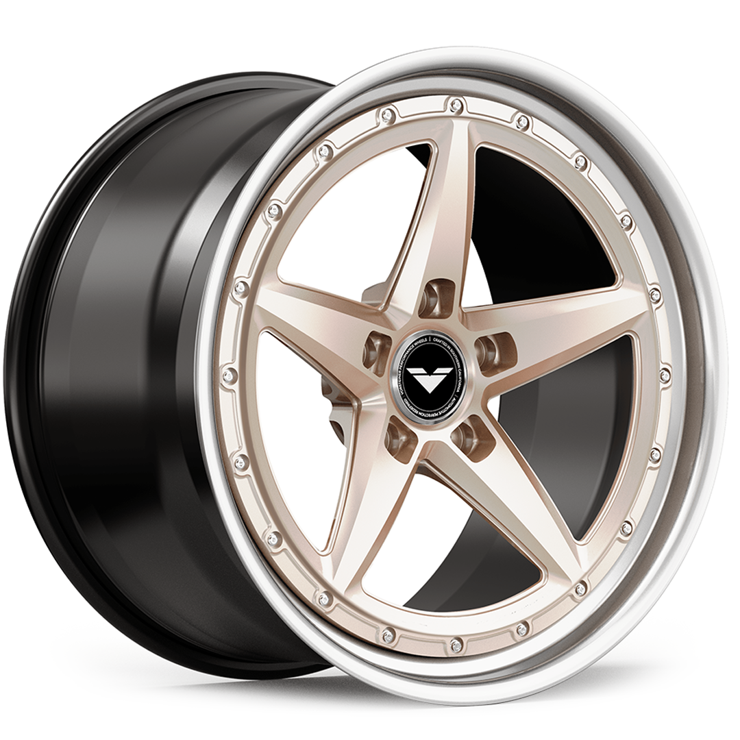Vorsteiner GTE-351 wheel in a bronze finish, angled view