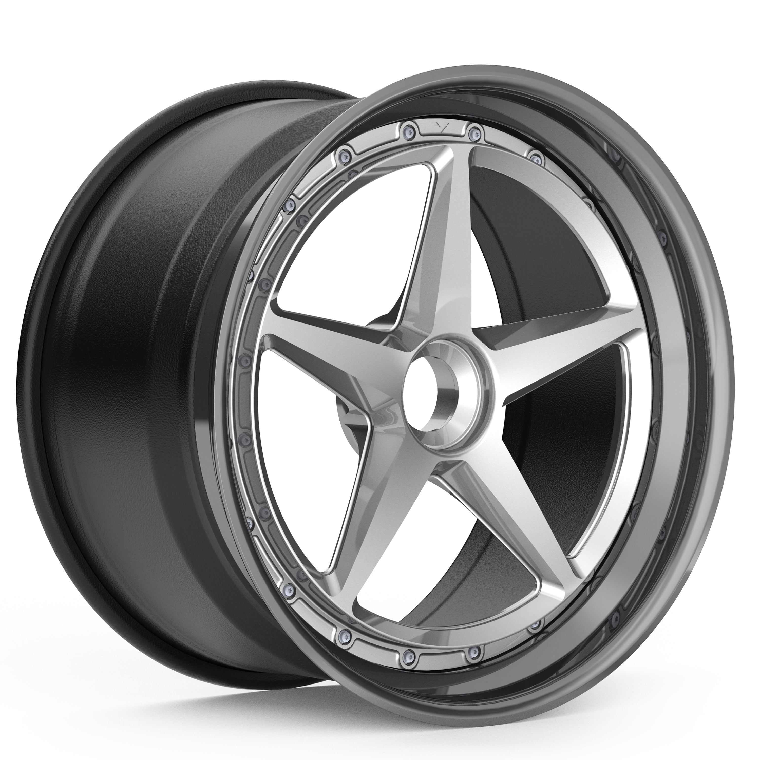 Vorsteiner GTE-351 wheel in a silver finish, angled view, alternate