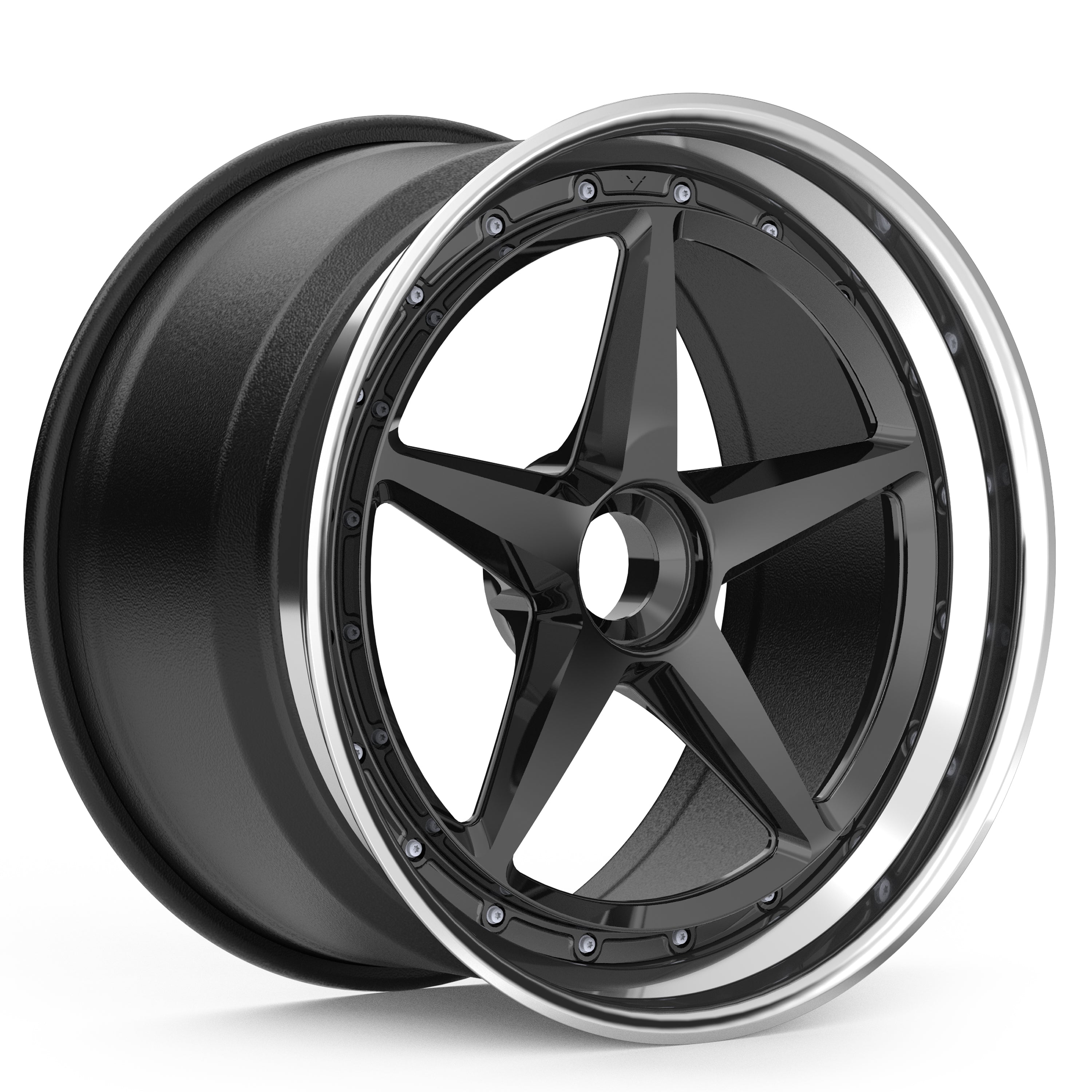 Vorsteiner GTE-351 wheel in a black finish, angled view, alternate