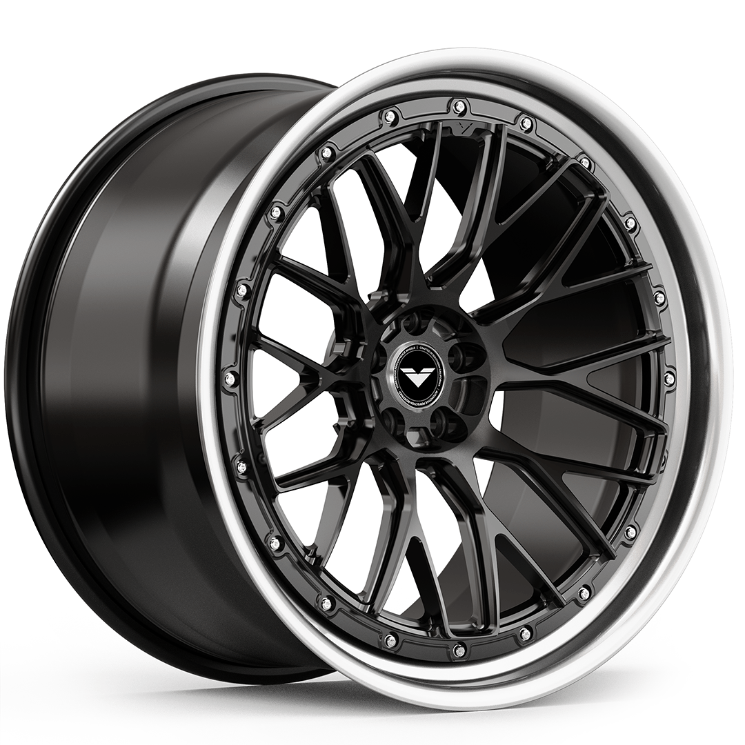 Vorsteiner GTE-352 wheel in a black finish, angled view