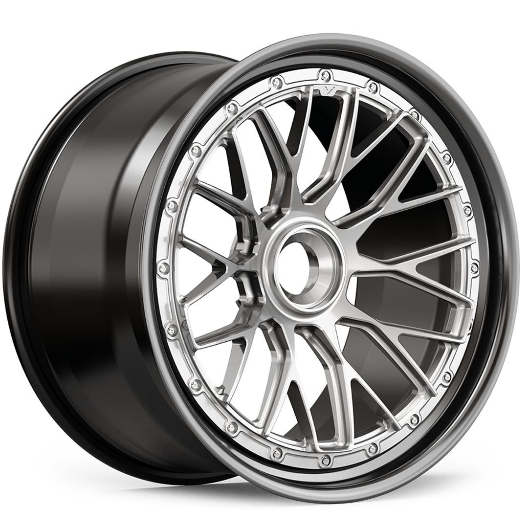 Vorsteiner GTE-352 wheel in a silver finish, angled view, alternate