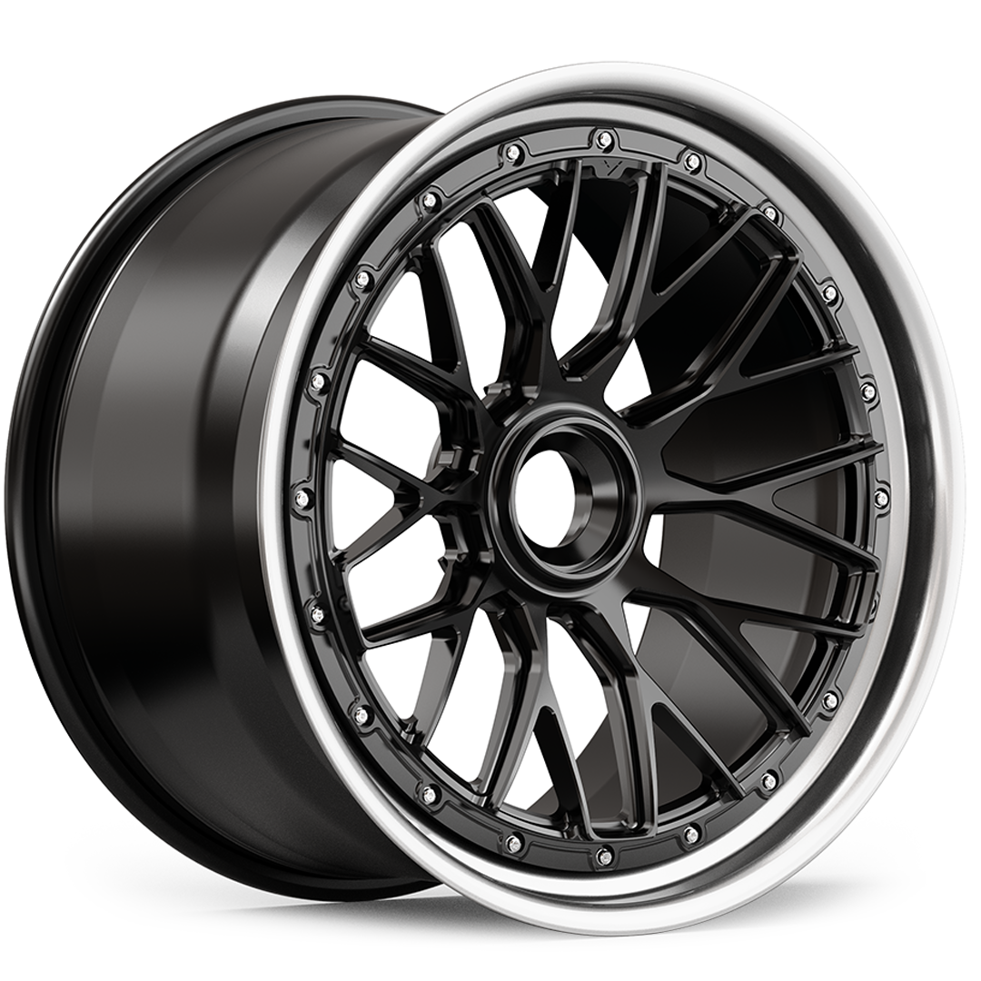 Vorsteiner GTE-352 wheel in a black finish, angled view, alternate