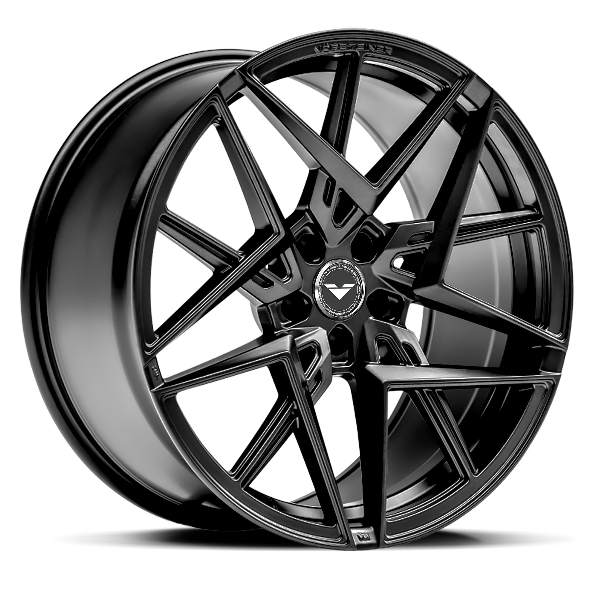 Vorsteiner V-FF 113 wheel in Mystic Black, angled view, for BMW 5 Series (20x9)