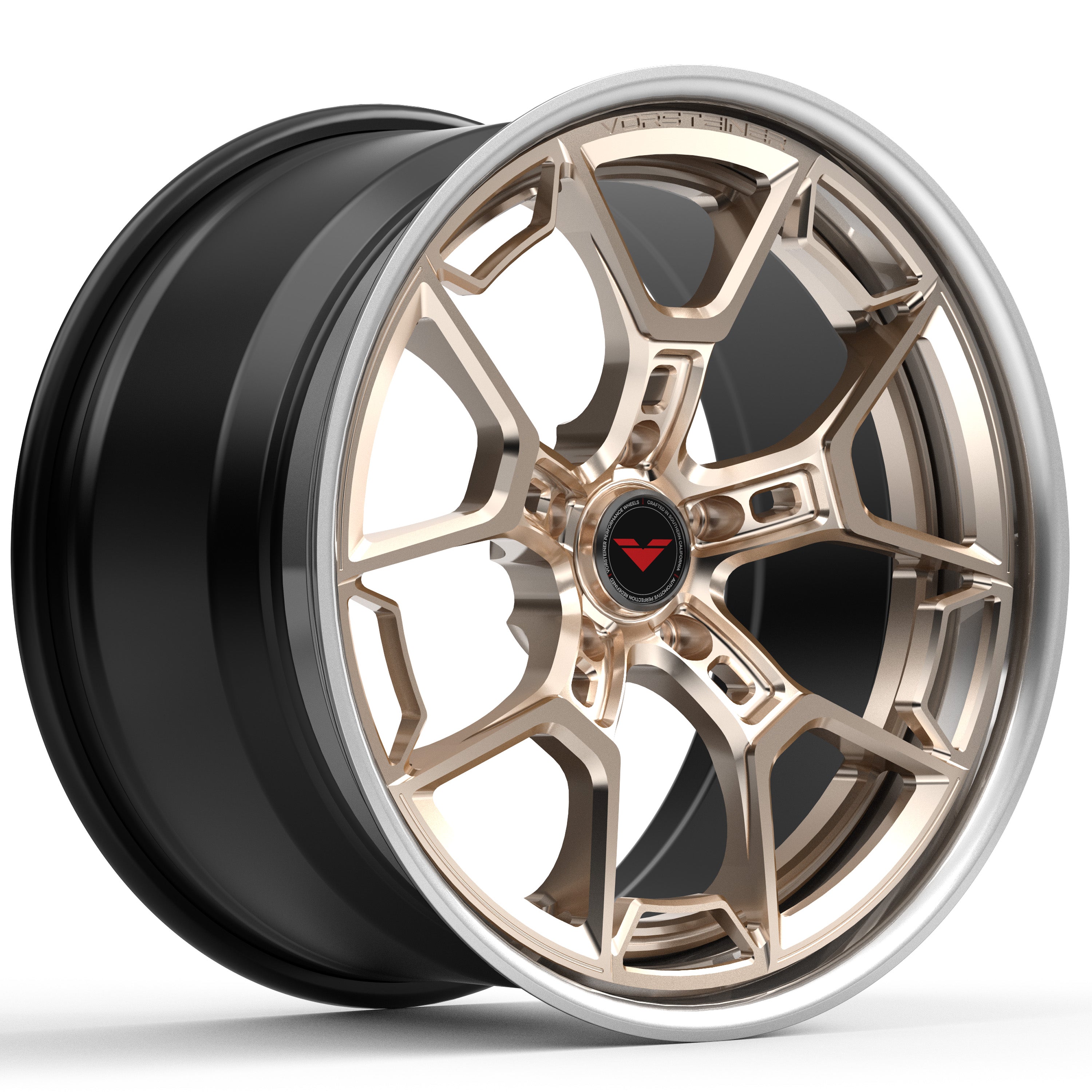 Vorsteiner VC-323 wheel in White Gold, angled view