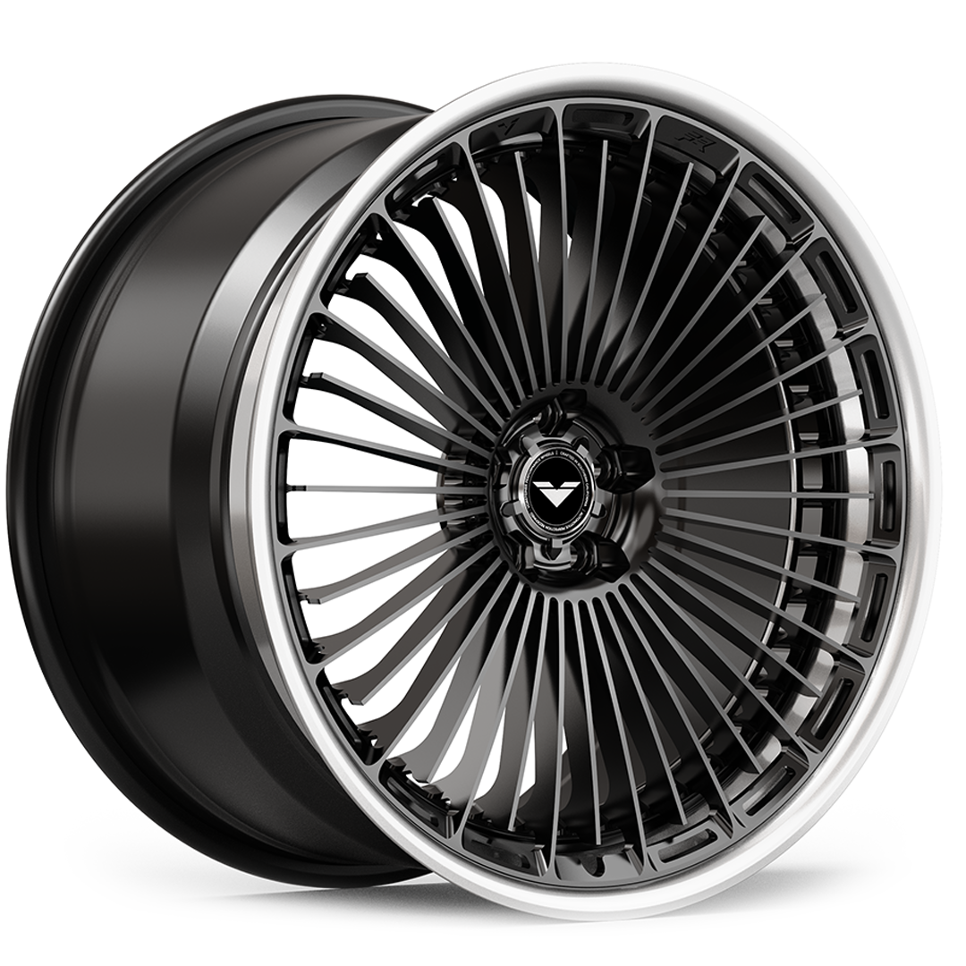 Vorsteiner VE-391 wheel in a black finish, angled view