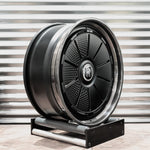 Vorsteiner VE-392 wheel in Satin Black, angled view