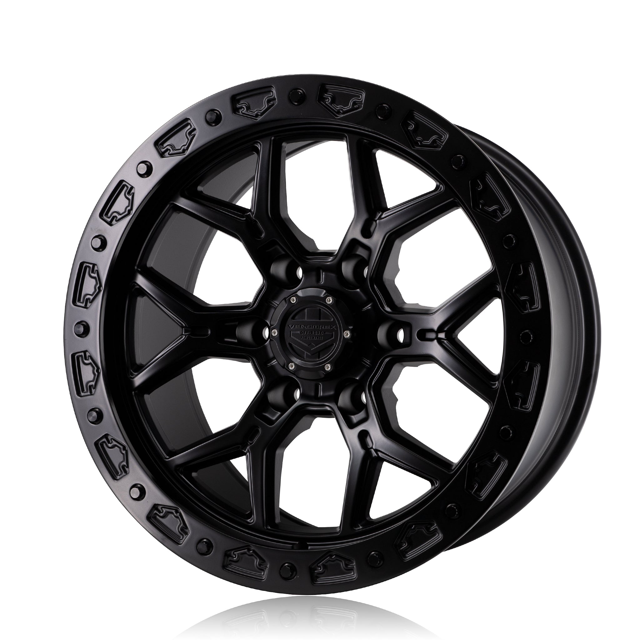Venomrex VR-601BL wheel in Coal Black, angled view, alternate, for Chevrolet Silverado (17x9)