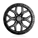 Vorsteiner Venomrex VR-601BL wheel in Coal Black, front face view, for Dodge Ram 1500