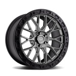 Vorsteiner Venomrex VR-605BL wheel in Tungsten Graphite, angled view, for Ford Bronco