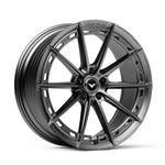 Vorsteiner VFX-001 wheel in Carbon Graphite, angled view, for Tesla Model S (22x9/22x10.5)