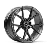 Vorsteiner VFX-002 wheel in Carbon Graphite, angled view, for Tesla Model Y (20x9.5/20x10.5)