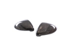 wide view of TRE Pre-Preg Carbon Fibre Wing Mirror Covers for Volkswagen Golf / GTI / R 2013-2020 with white background