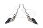 A top view of Fi EXHAUST Valvetronic Cat-Back System for Mercedes-Benz W463A G500 Ultra Edition 2018+ with white background