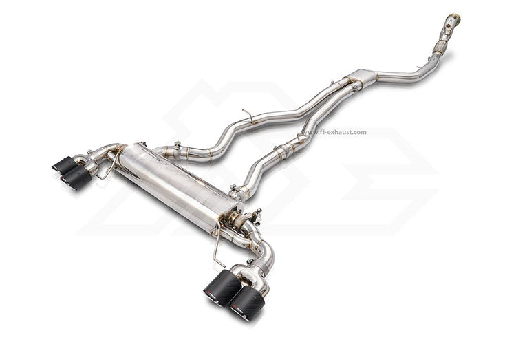A top view of FI Exhaust Catback Exhaust System For BMW G01 X3 / G02 X4 M40i (OPF) 2019+ with white background