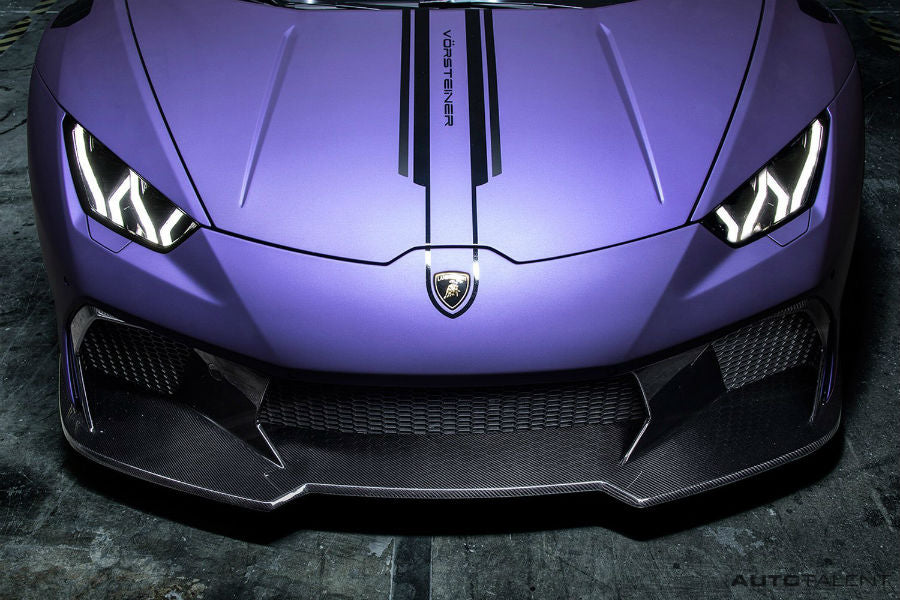 Vorsteiner Aero Front Bumper w/ Front Spoiler Carbon Fiber PP 2x2 Glossy LAMBORGHINI HURACAN NOVARA EDIZIONE PROGRAM - autotalent