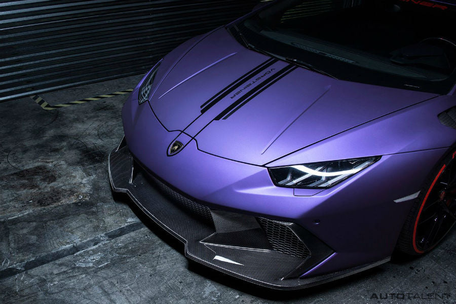 Vorsteiner Aero Front Bumper w/ Front Spoiler Carbon Fiber PP 2x2 Glossy LAMBORGHINI HURACAN NOVARA EDIZIONE PROGRAM - autotalent