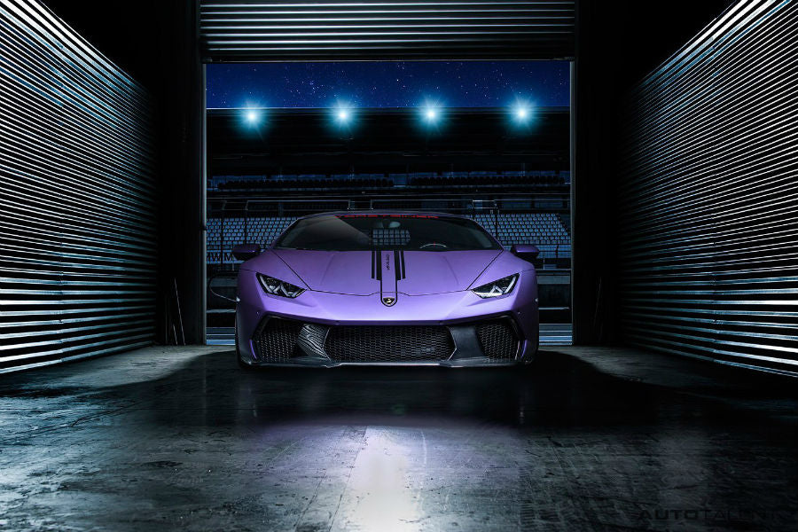 Vorsteiner Aero Front Bumper w/ Front Spoiler Carbon Fiber PP 2x2 Glossy LAMBORGHINI HURACAN NOVARA EDIZIONE PROGRAM - autotalent