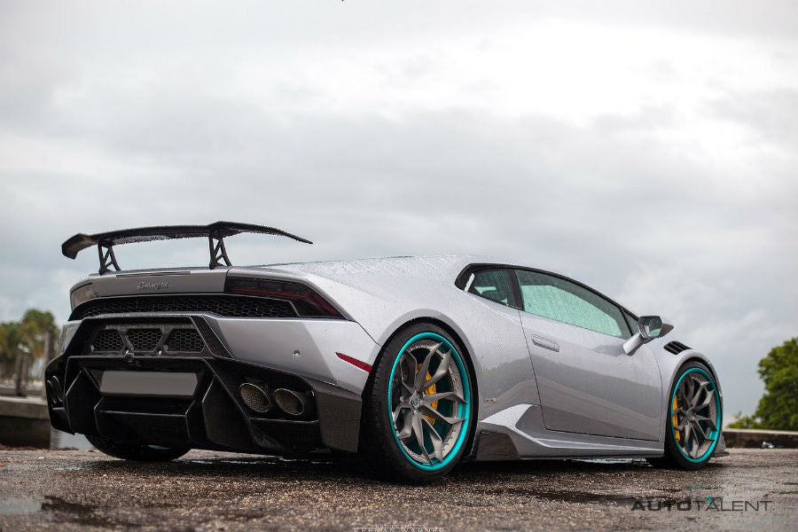 Vorsteiner Aero Rear Bumper w/ Rear Diffuser Carbon Fiber PP 2x2 Glossy LAMBORGHINI HURACAN NOVARA EDIZIONE - autotalent