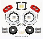 Wilwood AERO6 Front Hat Kit 15.00 Drilled Red 15-23 Mustang w/Lines