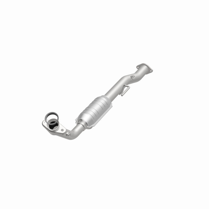 MagnaFlow 23389 hm grade direct-fit catalytic converter, opposite front three-quarter view of the turntable spin
