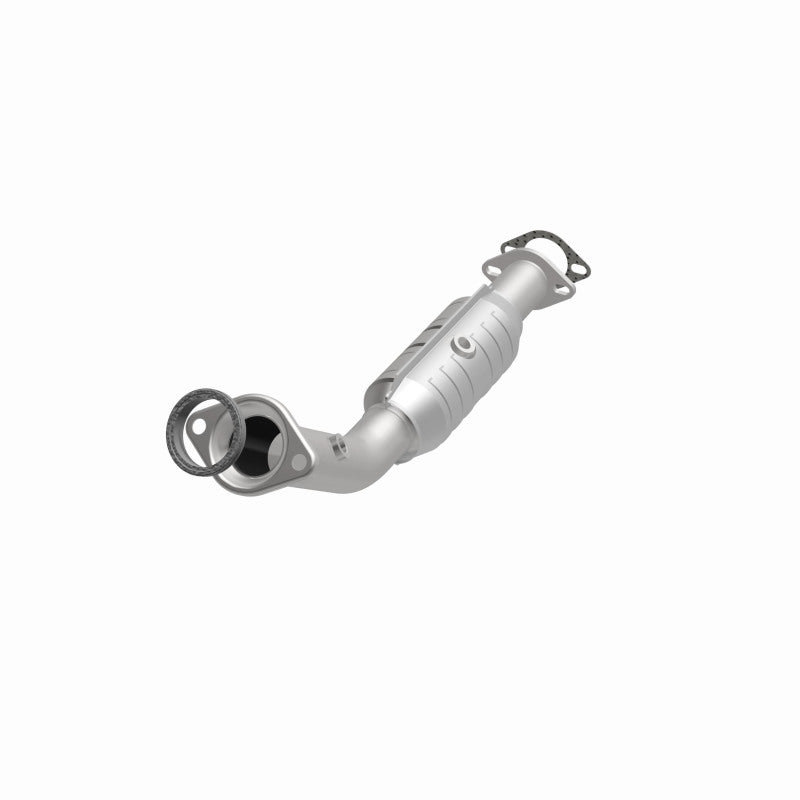 MagnaFlow 24085 hm grade direct-fit catalytic converter, opposite front three-quarter view of the turntable spin