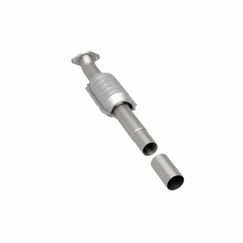 MagnaFlow 23200 hm grade direct-fit catalytic converter, rear three-quarter view of the turntable spin