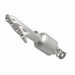 MagnaFlow 51595 oem grade manifold converter, front three-quarter view of the turntable spin
