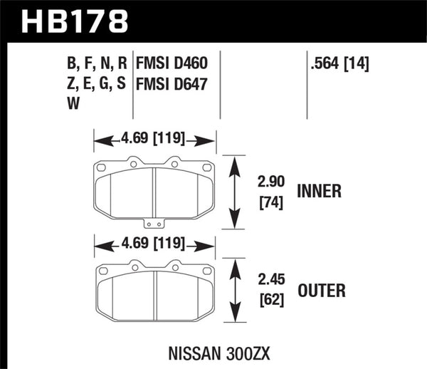 Hawk 2/1989-1996 Nissan 300ZX Base (Excl. Turbo) HPS 5.0