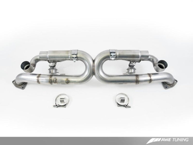 AWE Tuning Porsche 991 SwitchPath Exhaust, for PSE cars Chrome Silver Tips - autotalent