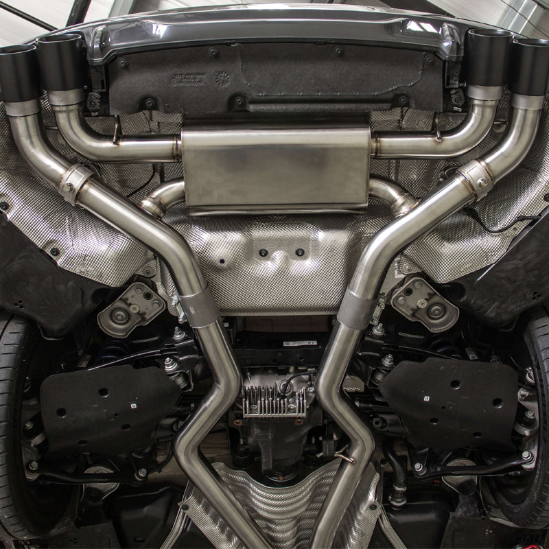 M340 Back Dinan Free Flow Axle-Back Exhaust System with Black Tips for BMW M340i ...
