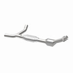 MagnaFlow 49426 oem grade direct-fit catalytic converter, opposite rear three-quarter view of the turntable spin