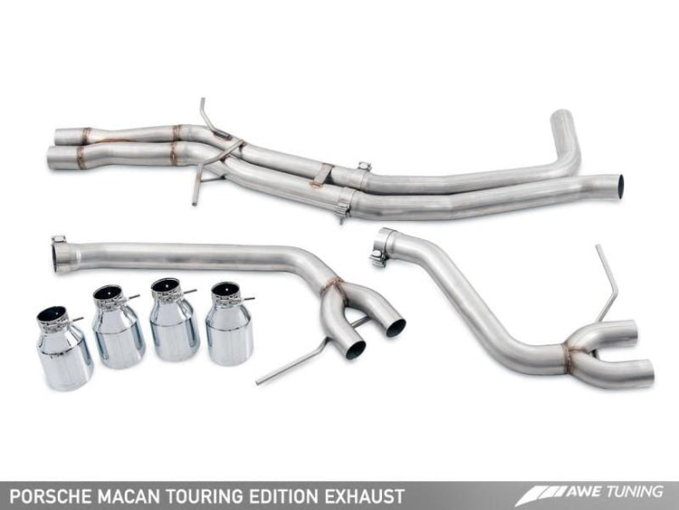 AWE Tuning Porsche Macan Touring Edition Exhaust System - Chrome Silver 102mm Tips Exhaust Systems AWE Tuning 