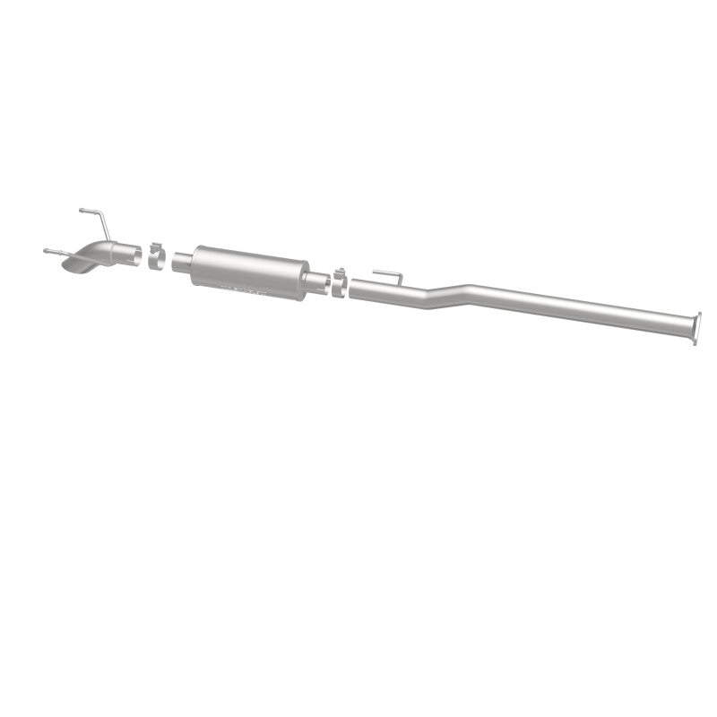 MagnaFlow 17147 cat-back exhaust, side view of the turntable spin