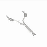 MagnaFlow 15892 street series cat-back exhaust, rear three-quarter view of the turntable spin