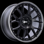 BBS CH-RII 20x9 5x120 ET25 Satin Black Center Platinum Lip SS Rim Prot Wheel -82mm PFS/Clip Req