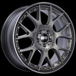 BBS CH-RII 20x8.5 5x112 ET42 Satin Platinum Center Black Lip SS Rim Prot Wheel -82mm PFS/Clip Req