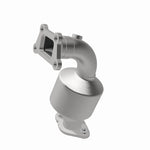 MagnaFlow 52002 oem grade direct-fit catalytic converter, front three-quarter view of the turntable spin
