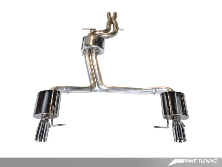 AWE Tuning Audi C7 A7 3.0T Touring Edition Exhaust - Dual Outlet, Chrome Silver Tips - autotalent