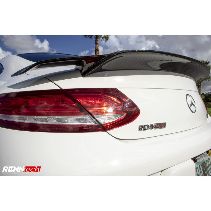 RennTech Aero Carbon Fiber Deck lid Spoiler For Mercedes-Benz C43 AMG - AutoTalent