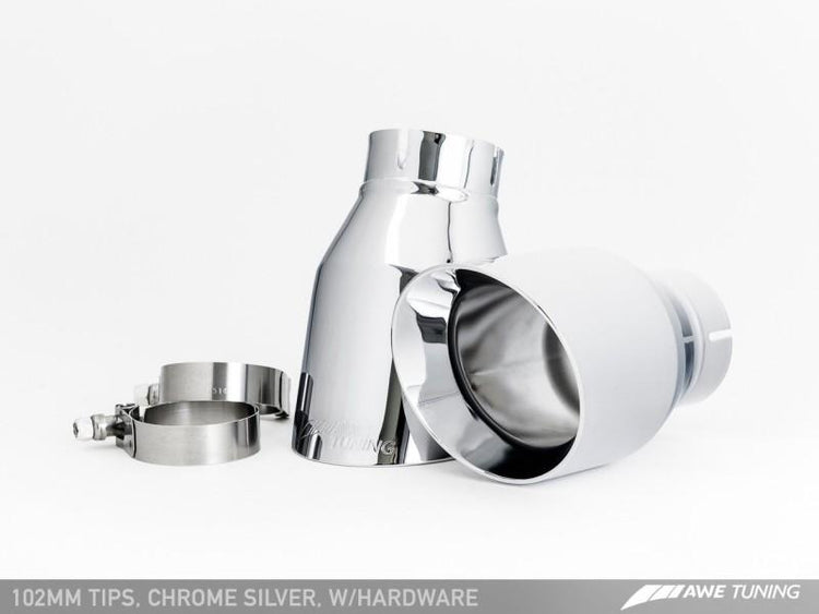 AWE Tuning Audi C7 A7 3.0T Touring Edition Exhaust - Quad Outlet, Chrome Silver Tips - with Valance (Prestige Models only) - autotalent