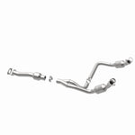 MagnaFlow 52134 oem grade direct-fit catalytic converter, opposite rear three-quarter view of the turntable spin